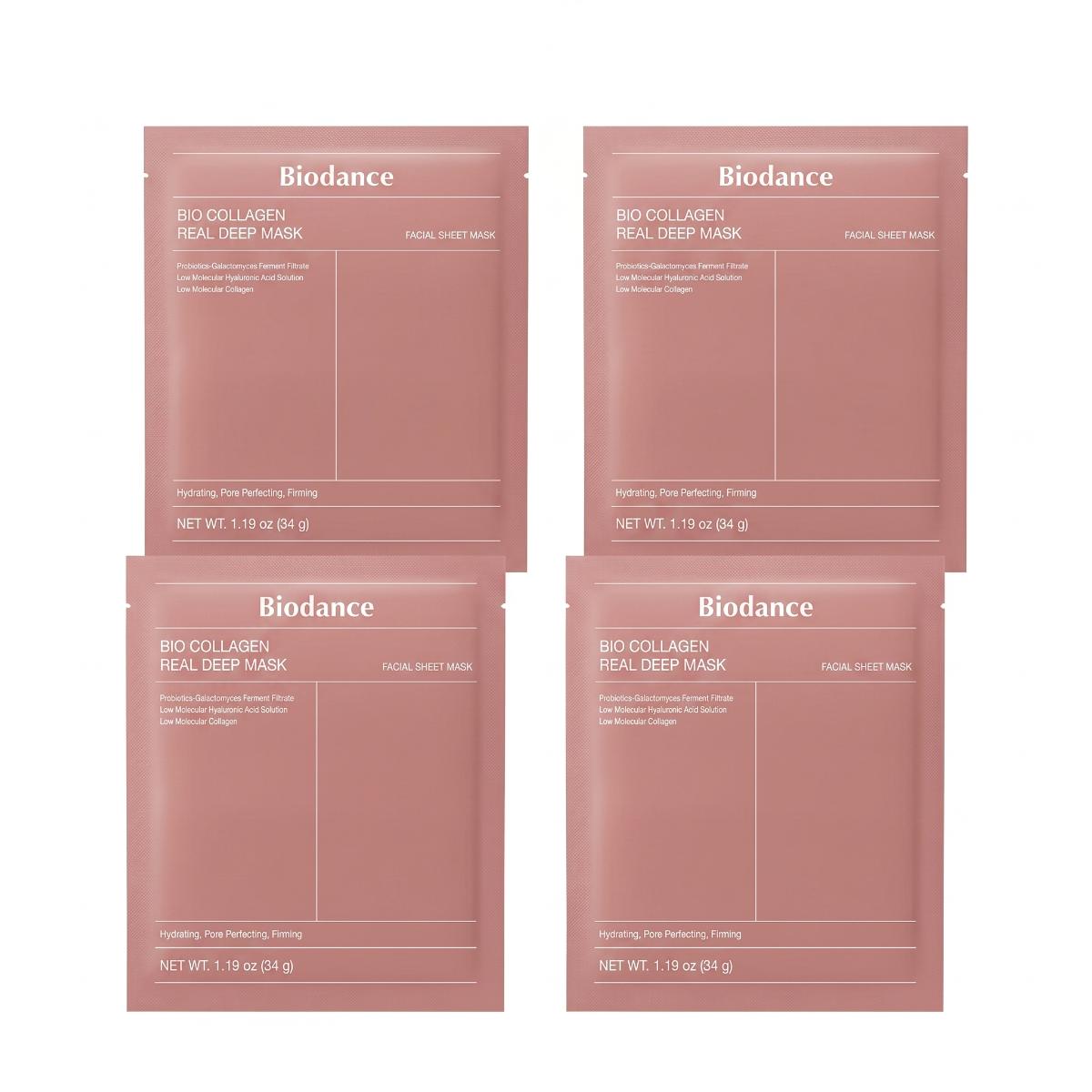 Maschere viso in idrogel al collagene Biodance Bio-Collagen Real Deep Mask 4 pezzi