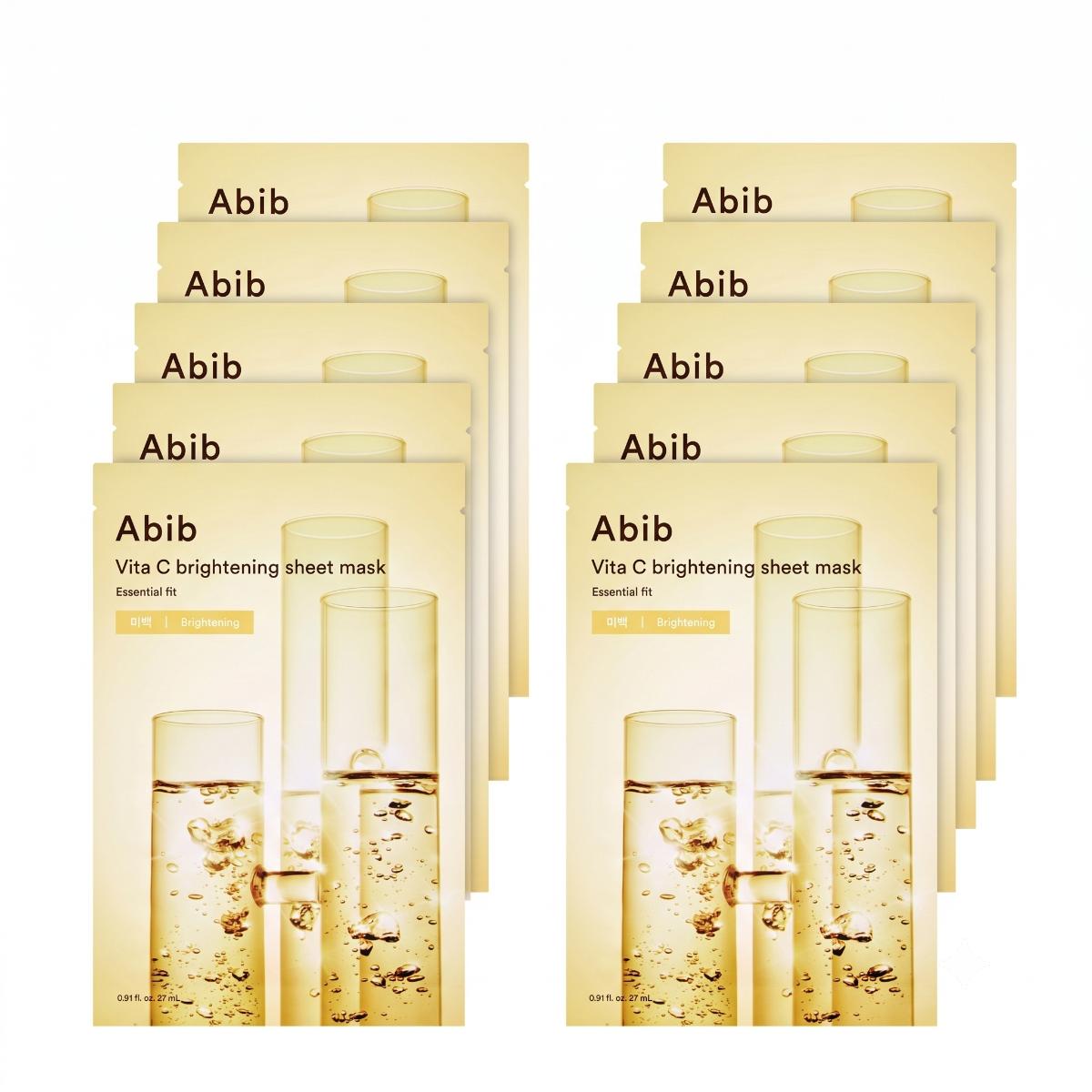 Maschere viso illuminanti Abib Vita C Brightening Sheet Mask Essential Fit 10 pezzi
