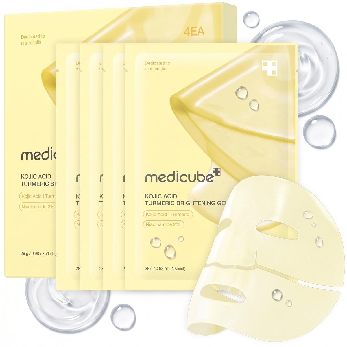 Maschere viso in gel medicube Kojic Acid Turmeric, confezione da 4