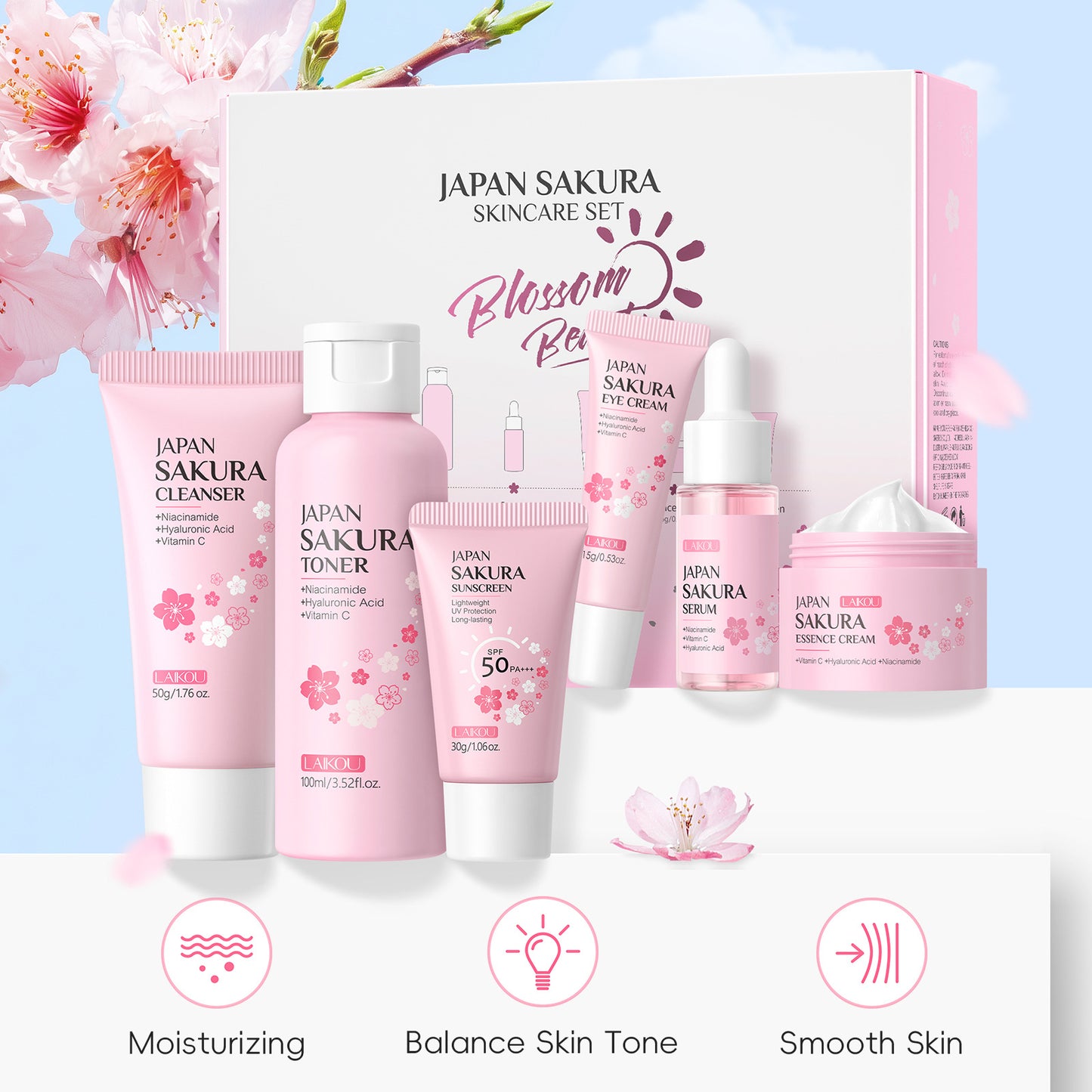 LAIKOU Cherry Blossom Skincare Set