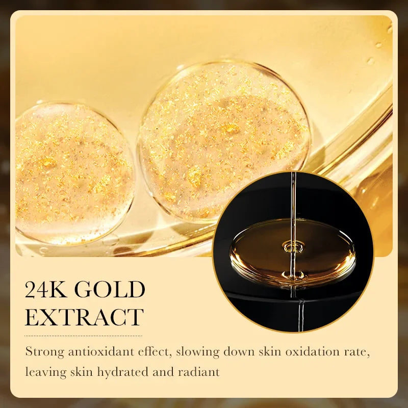 10 pieces 24k Gold Hyaluronic Acid Moisturizing Facial Mask Whitening Mask for Face Women Korean Skin Care Products
