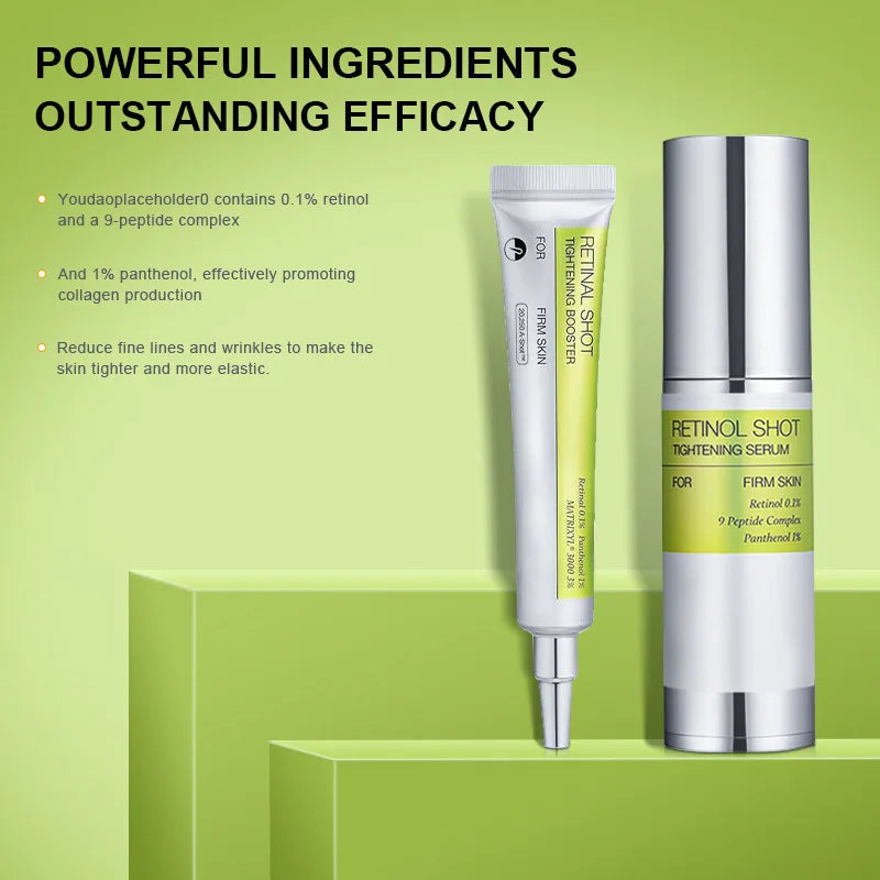 Korean Retinol Shot Tightening Facial Serum & Moisturizing Booster Eyes Cream, Facial Skin Firming Lifting,Reduce Fine Line