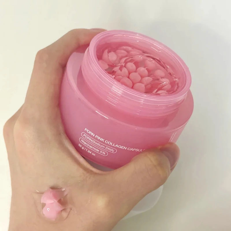 Korean PDRN Pink Collagen Capsule Cream with Niacinamide Cream for Uneven Skin Tone Lightweight Face Moisturizer Non Greasy care