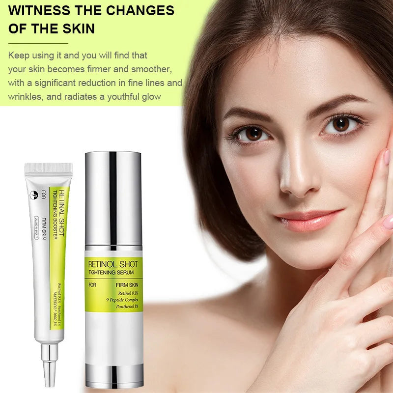 Korean Retinol Shot Tightening Facial Serum & Moisturizing Booster Eyes Cream, Facial Skin Firming Lifting,Reduce Fine Line