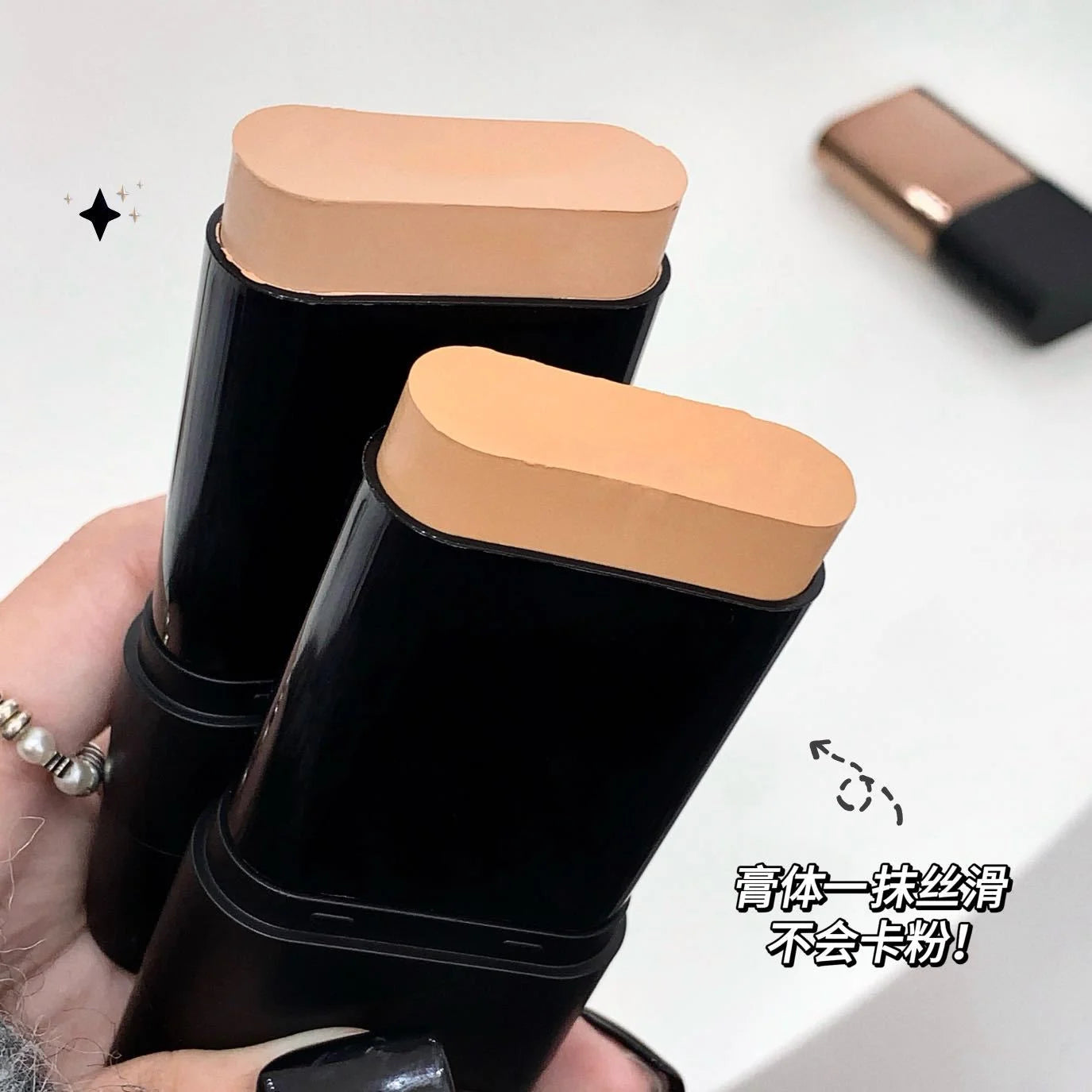 Kakashow Two In One Concealer Foundation Stick Facial Matte Waterproof Bronzer Contouring Face Coverage Moisturizing Cream
