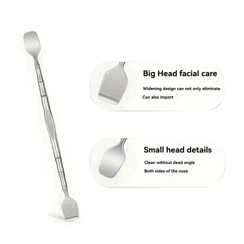 1Pcs Double-Ended Blackhead Remover: Facial Pore Cleanser, Exfoliator, and Massage Tool for Smooth Skin