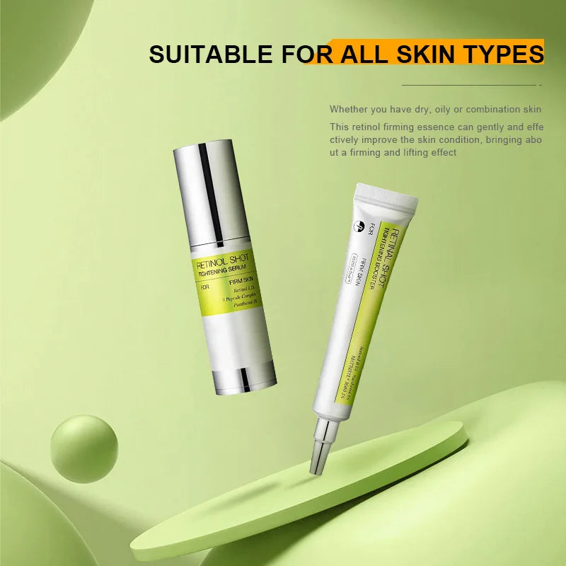Korean Retinol Shot Tightening Facial Serum & Moisturizing Booster Eyes Cream, Facial Skin Firming Lifting,Reduce Fine Line