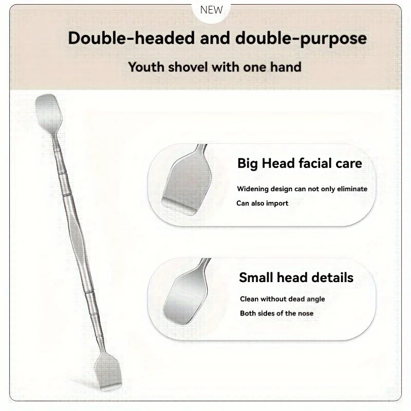1Pcs Double-Ended Blackhead Remover: Facial Pore Cleanser, Exfoliator, and Massage Tool for Smooth Skin