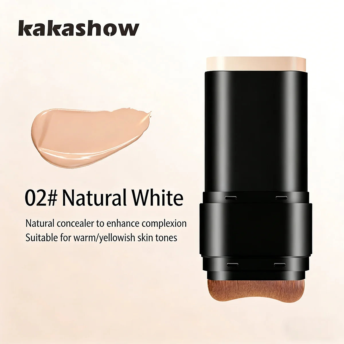Kakashow Two In One Concealer Foundation Stick Facial Matte Waterproof Bronzer Contouring Face Coverage Moisturizing Cream