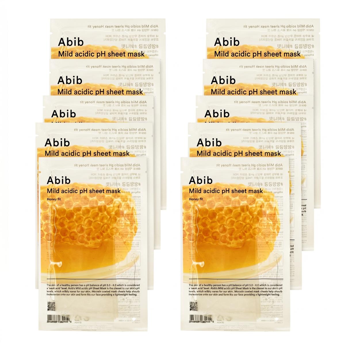 Maschere viso al miele Abib Mild Acidic pH Sheet Mask Honey Fit 10 pezzi