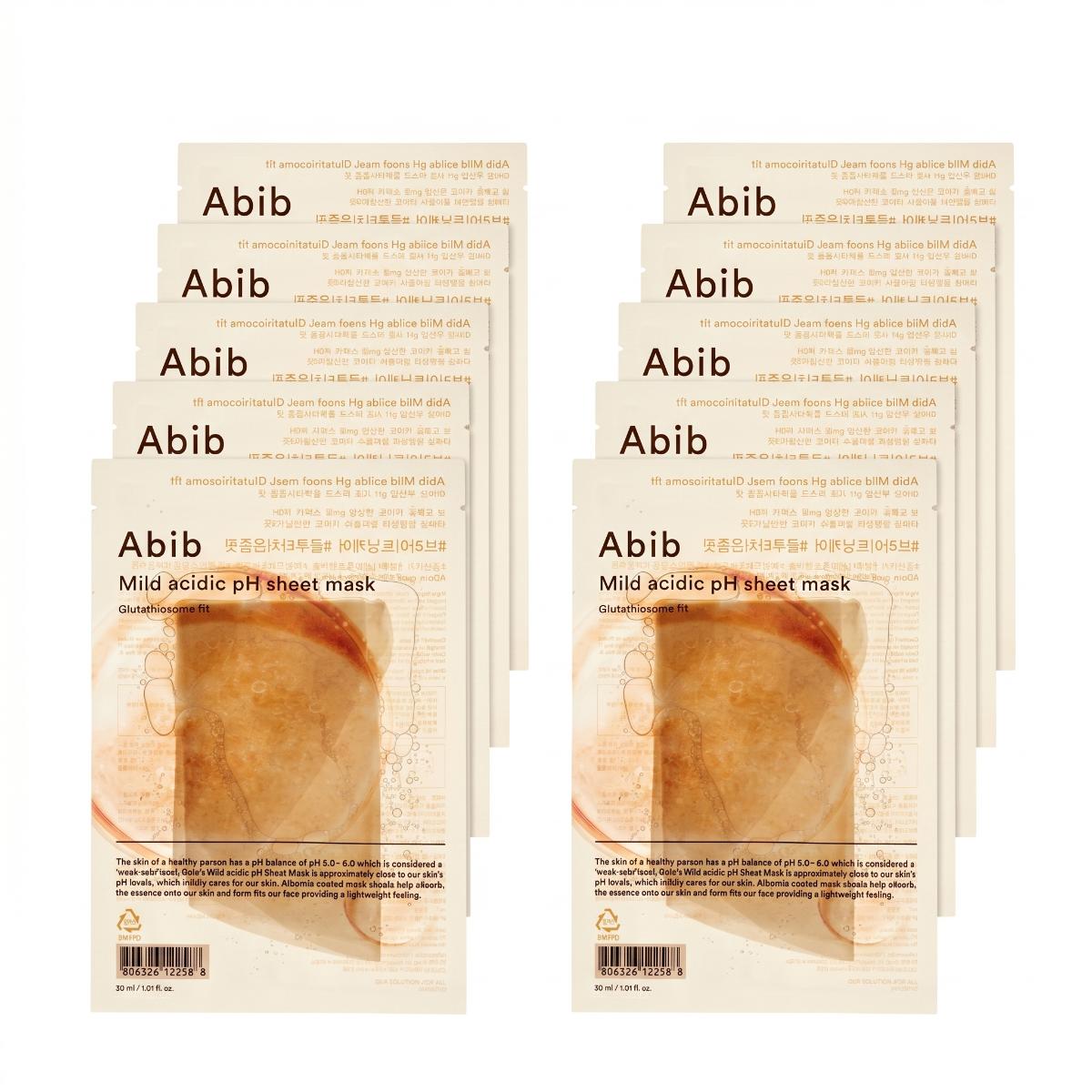 Maschere viso in tessuto Abib Mild Acidic pH Glutathiosome Fit 10 pezzi
