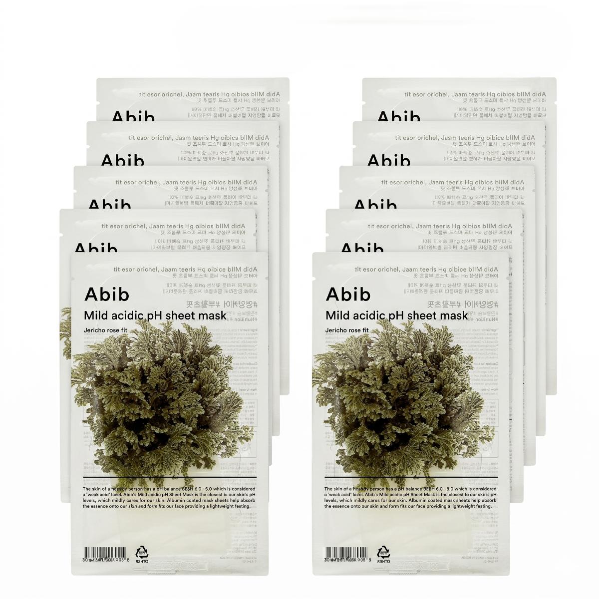 Maschere viso in tessuto Abib Mild Acidic pH Jericho Rose Fit 10 pezzi